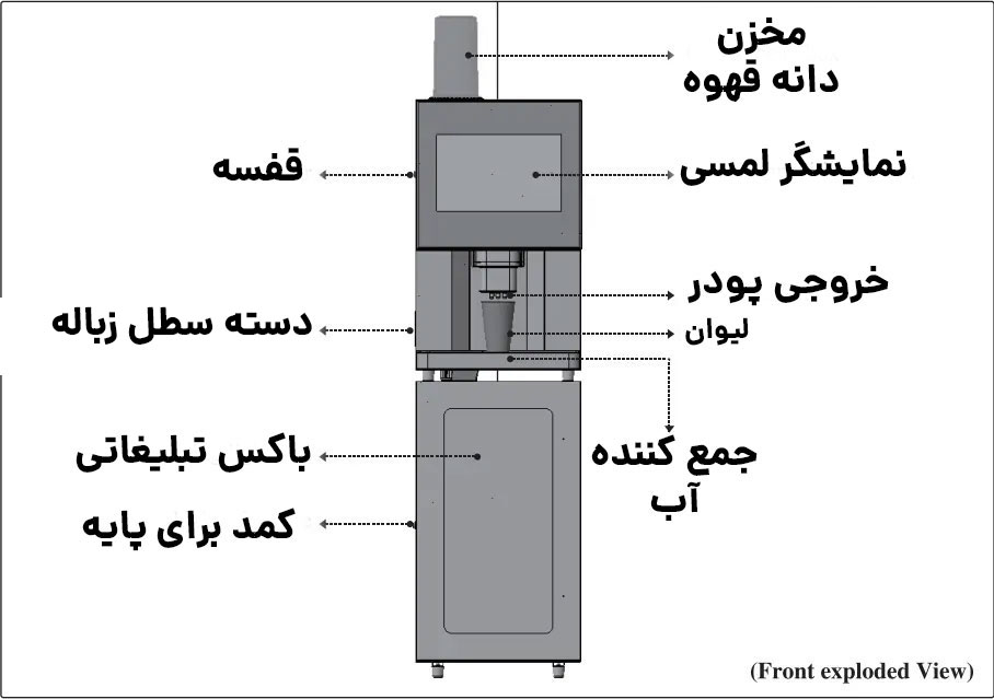 رو به رو ماشین قهوه ساز اتوماتیک LE307B